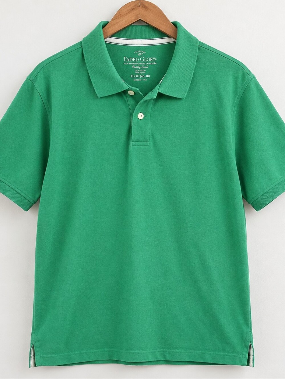 Faded Glory Men's XL 46-48 Astro Green 100% Cotton Polo Shirt
